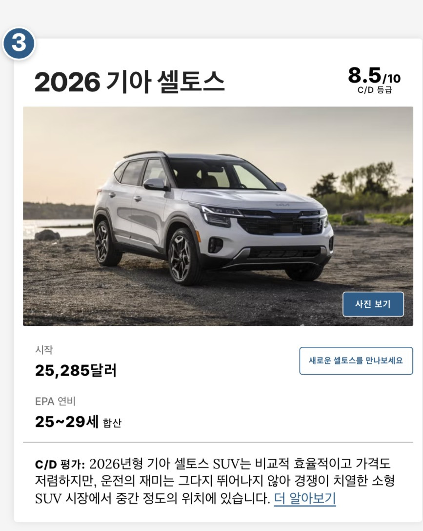 최고의 소형 SUV Top 5 (카앤드라이버) | 인스티즈