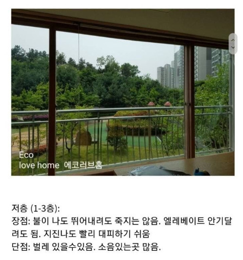 아파트 고층과 저층의 장단점 | 인스티즈