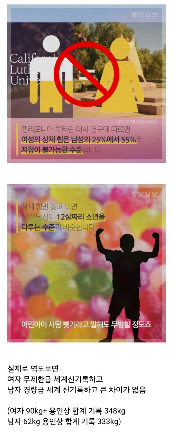 남자의 힘과 여자의 힘 차이 | 인스티즈