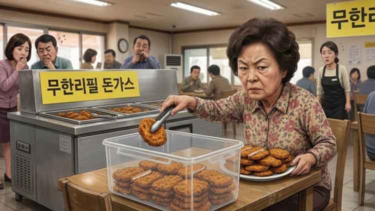 "김치통 들고와 돈가스 26장 쟁여가"…8000원 무한리필 식당 얌체족 | 인스티즈