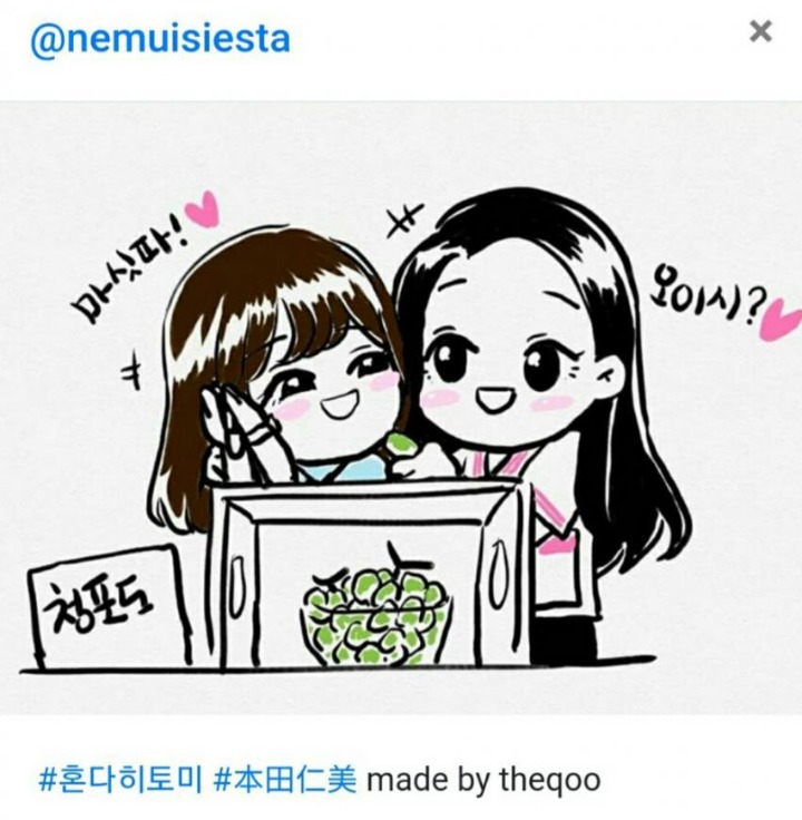 아이즈원 혼다 히토미 & 캡틴카와이 김나영 청포도즈 팬아트.jpg | 인스티즈