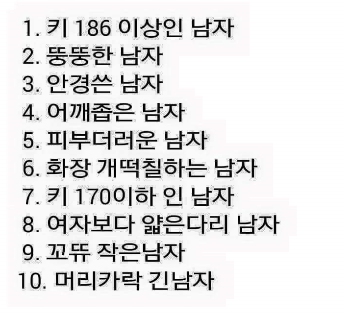 여자들이 싫어하는 남자 외모스타일 | 인스티즈