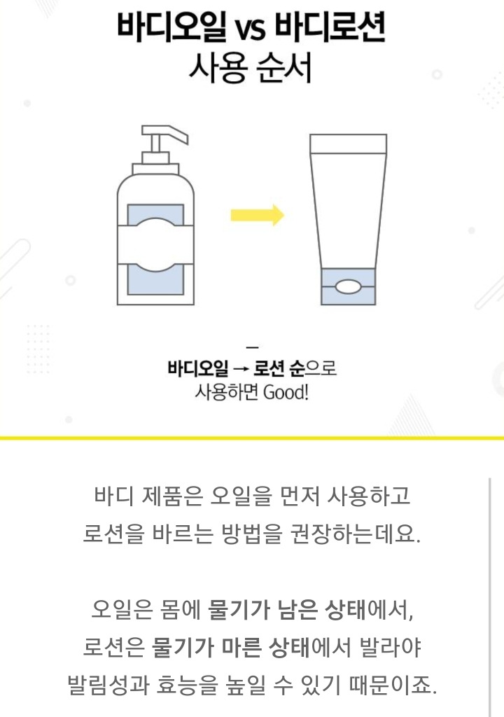 바디오일, 바디로션 뭘 먼저 발라야 할까 | 인스티즈