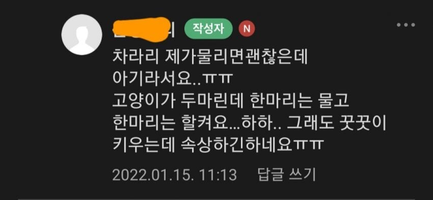 고양이가 아기를 물어요.. 꿋꿋이 키우는데 ㅠㅠ | 인스티즈