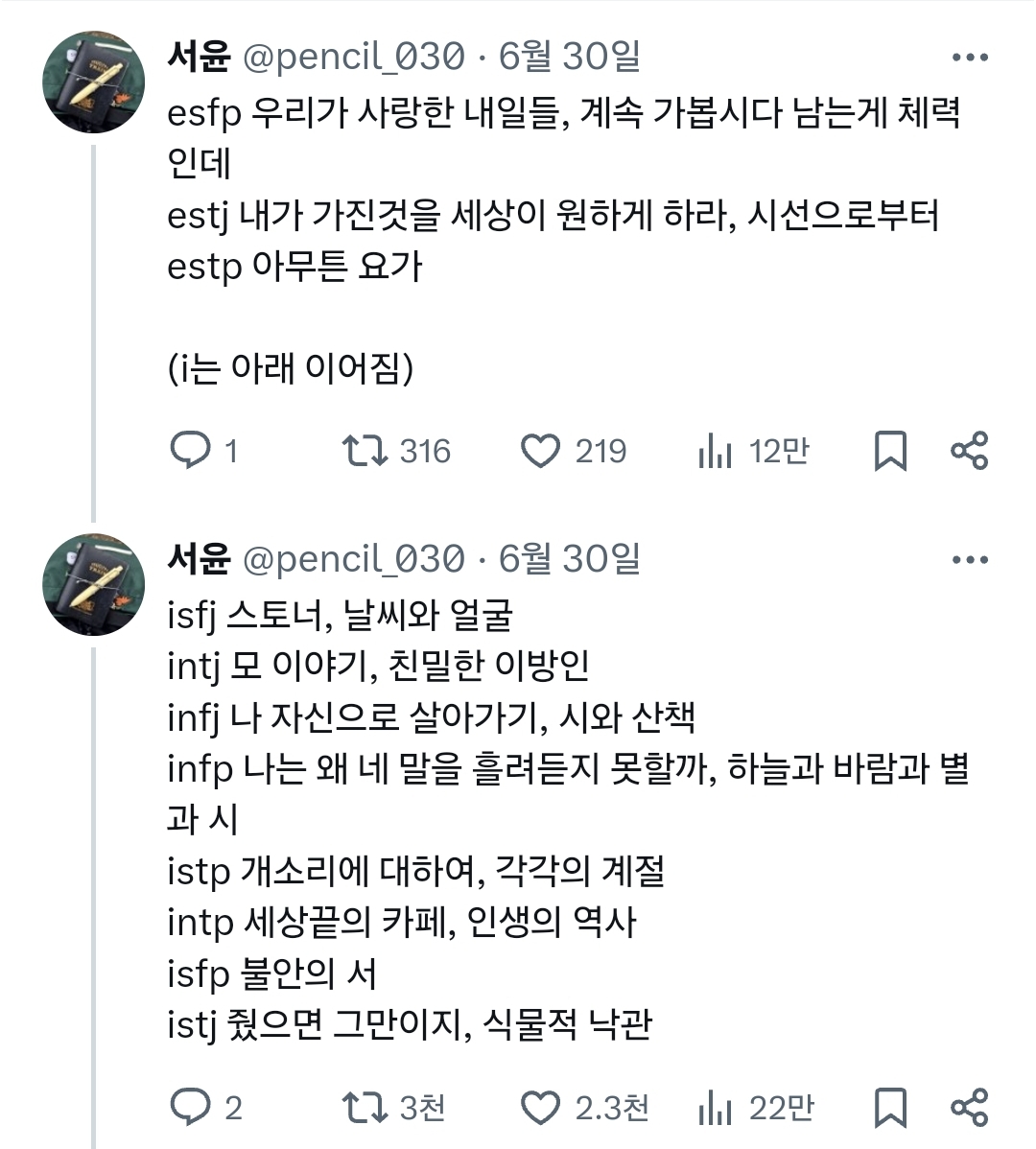 한국서점인협의회의 각 지역별 독립서점들이 선정한 MBTI별 추천도서.twt | 인스티즈