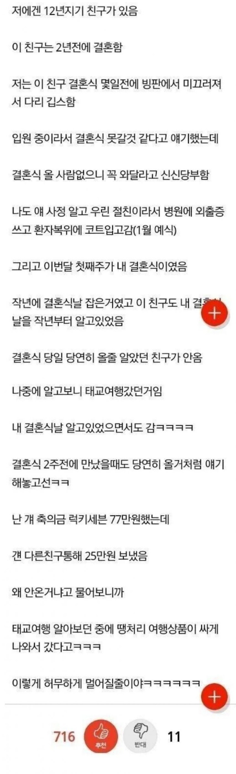 손절한 12년지기 친구 | 인스티즈
