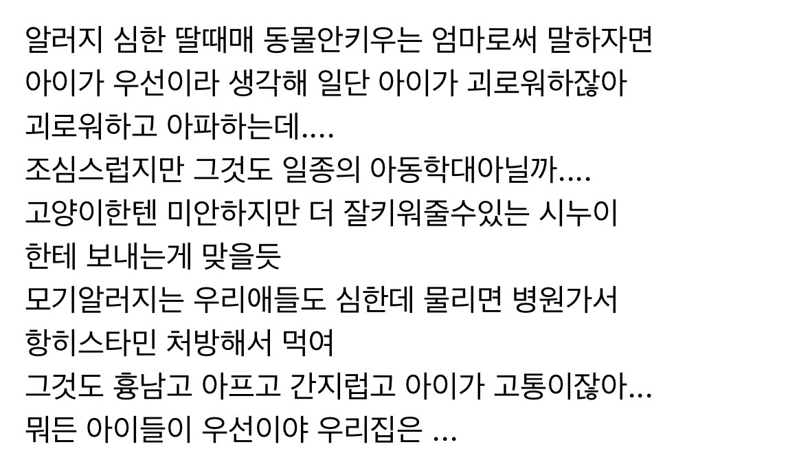 고양이 키우는데 내가 낳은 아이가 고양이 알러지 있을 때 | 인스티즈