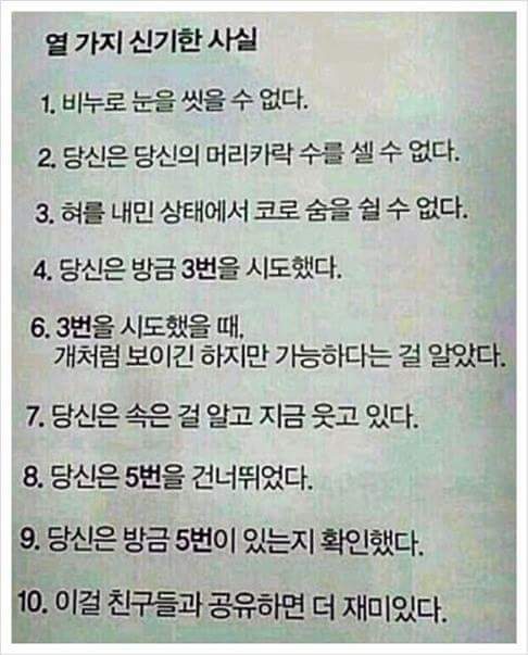 신기한 10가지 | 인스티즈