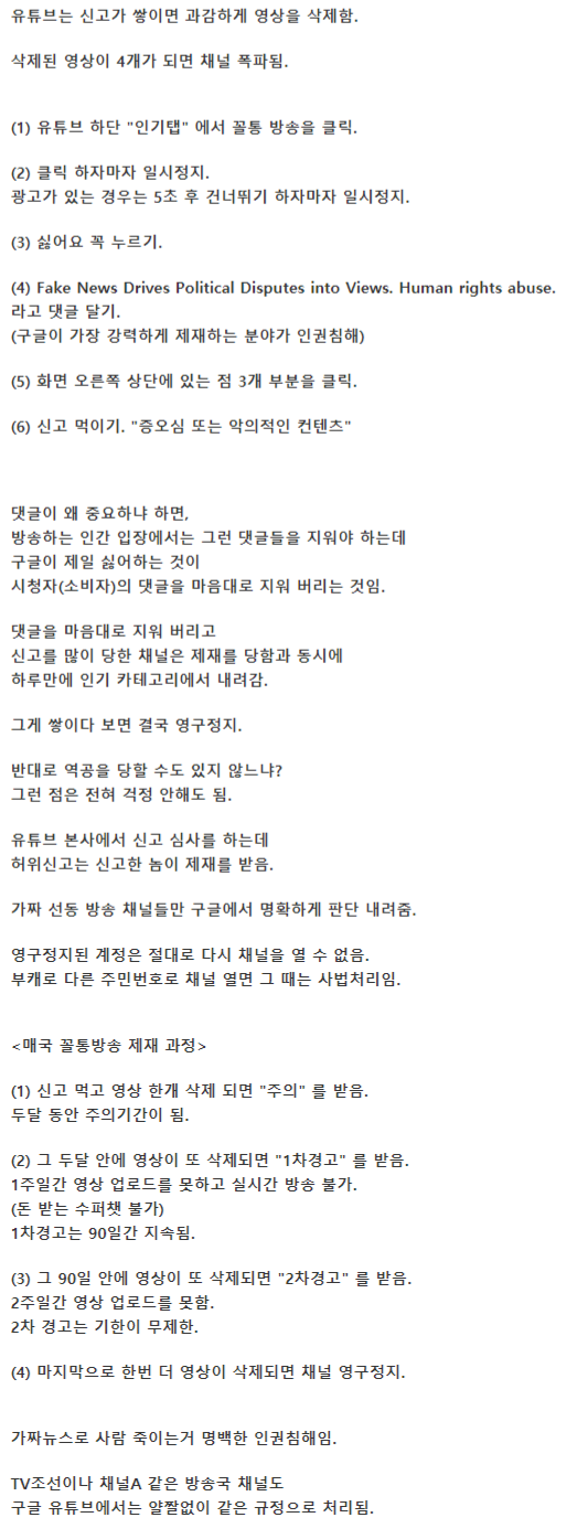 가짜뉴스 유튜브 확실하게 영구정지 먹이기 | 인스티즈