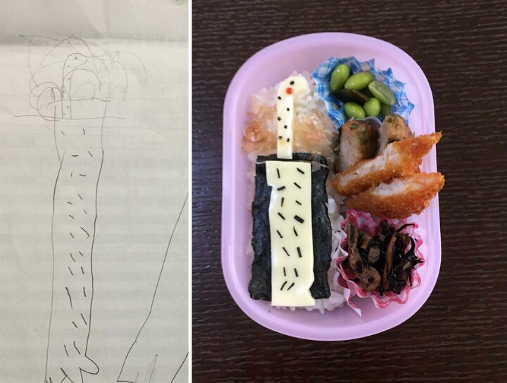 딸이 그린 그림으로 도시락을 싸주는 일본의 한 아버지 | 인스티즈