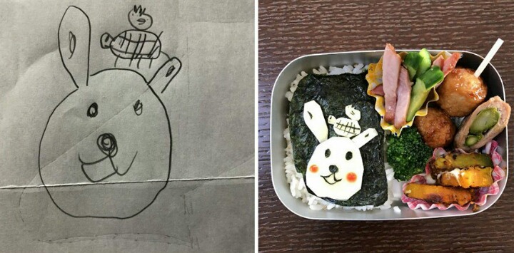 딸이 그린 그림으로 도시락을 싸주는 일본의 한 아버지 | 인스티즈