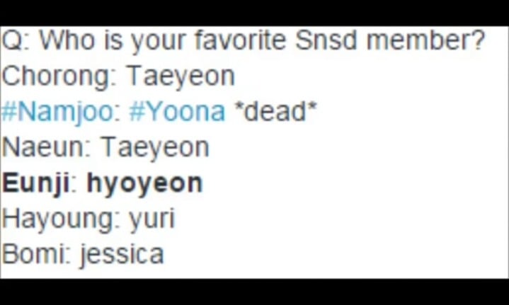 에이핑크가 소녀시대멤버중 가장좋아하는멤버 | 인스티즈