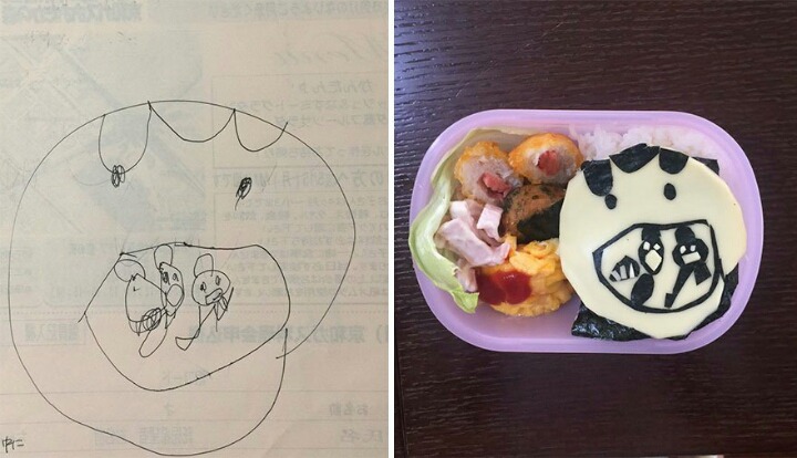 딸이 그린 그림으로 도시락을 싸주는 일본의 한 아버지 | 인스티즈