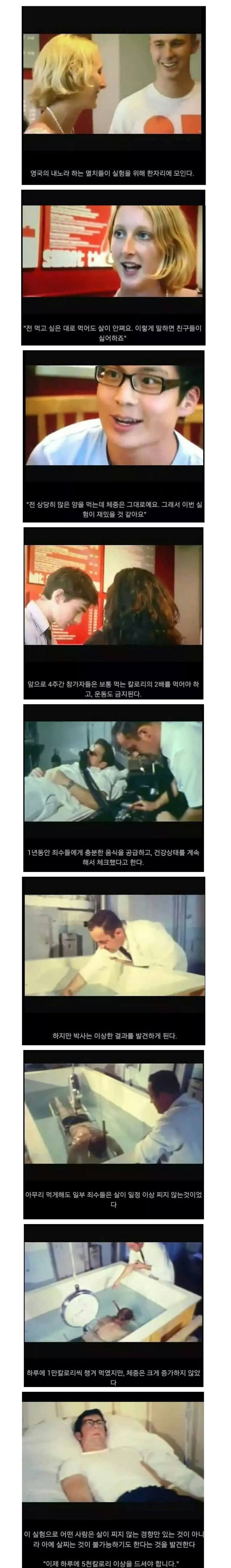 살이 안찌는 사람에 대한 실험 | 인스티즈