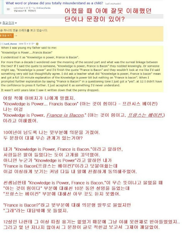 아는 것이 힘이고 프랑스는 베이컨이다 | 인스티즈