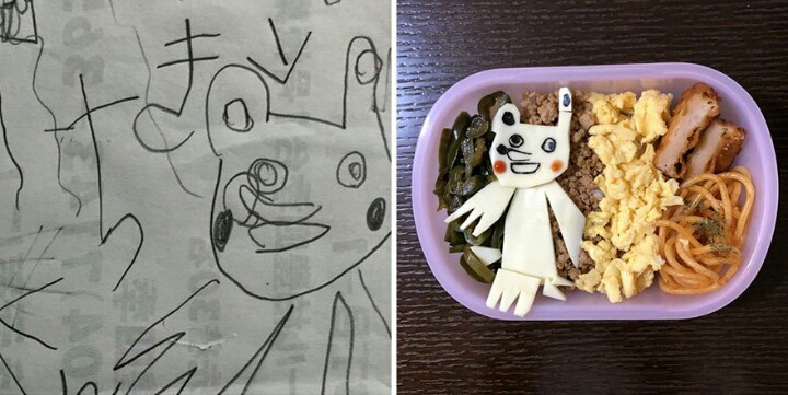 딸이 그린 그림으로 도시락을 싸주는 일본의 한 아버지 | 인스티즈