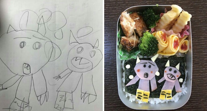 딸이 그린 그림으로 도시락을 싸주는 일본의 한 아버지 | 인스티즈