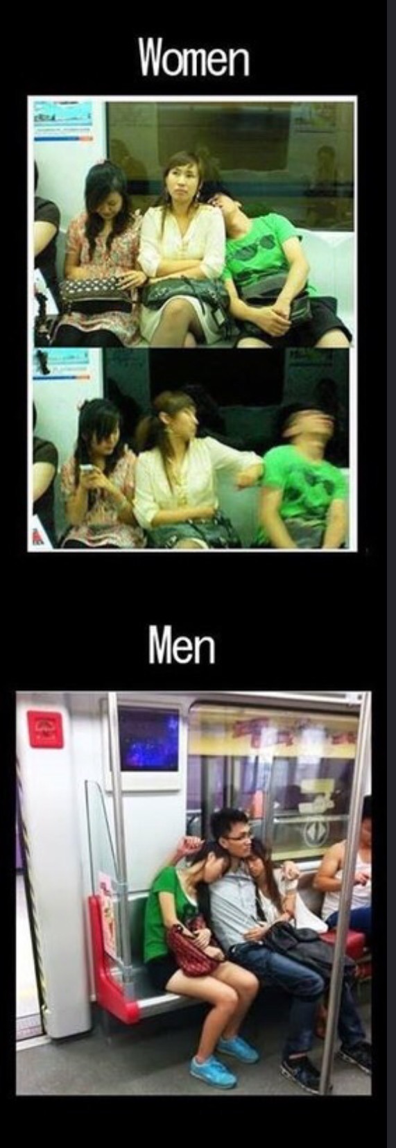 지하철 안 모르는 이성이 어깨에 기댔을 때 남녀차이.jpg | 인스티즈