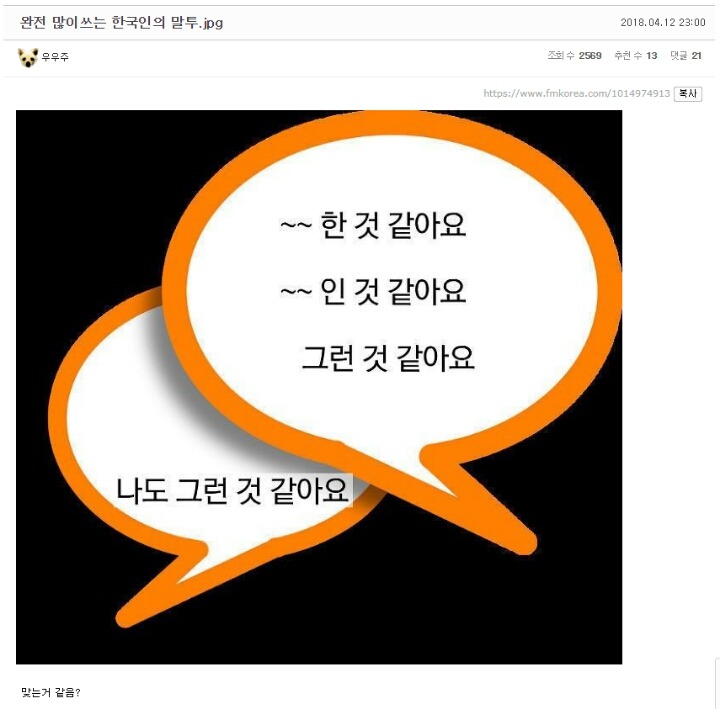 한국인이 많이 쓰는 말투 | 인스티즈