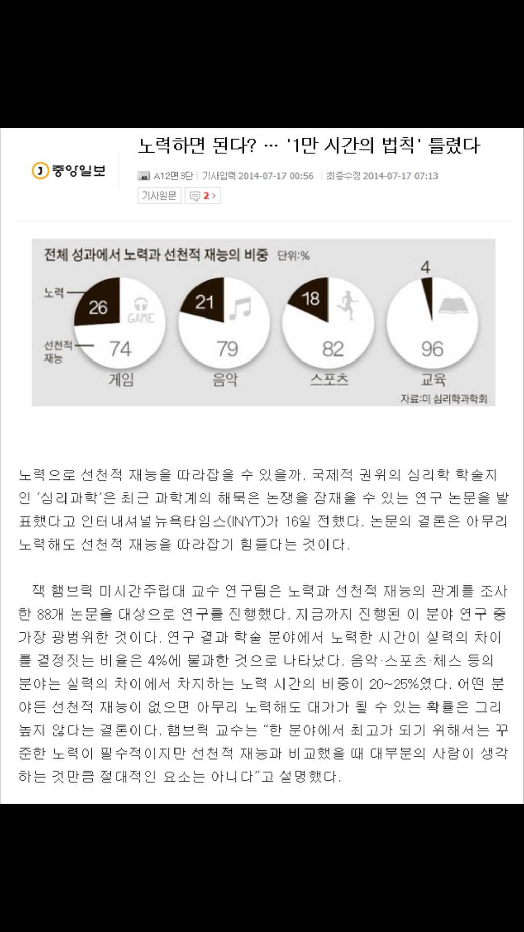 공부는 유전자다? | 인스티즈