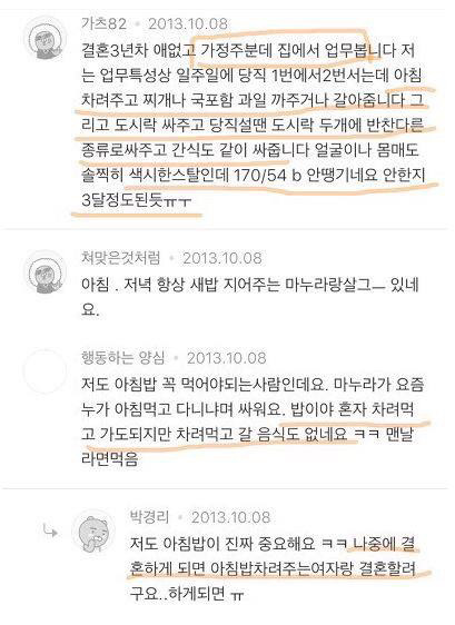 혹시 결혼하신 형님들 중에 아침밥 드시는분들 계신가요? | 인스티즈
