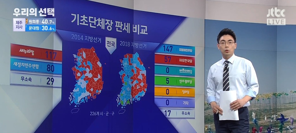 2014 지방선거 & 2018 지방선거 기초단체장 판세 비교 .jpg | 인스티즈