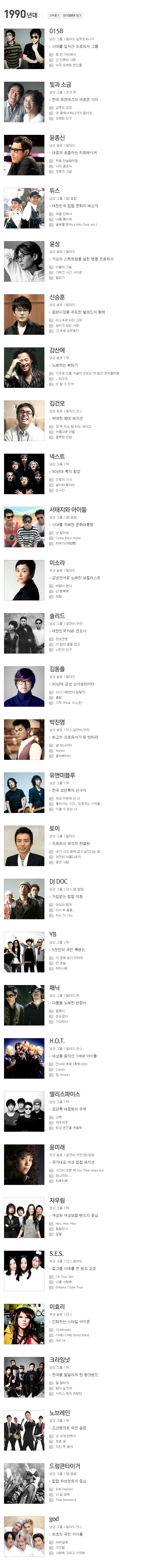 대한민국 음악 전문가들이 선정한 역대 가요계 레전드 아티스트 100인.jpg | 인스티즈