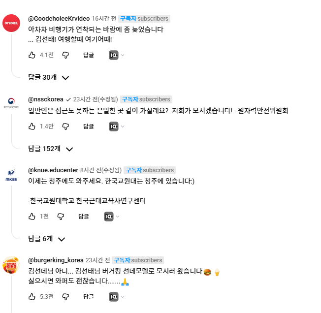 충주맨 김선태 유튜브 댓글 근황 | 인스티즈