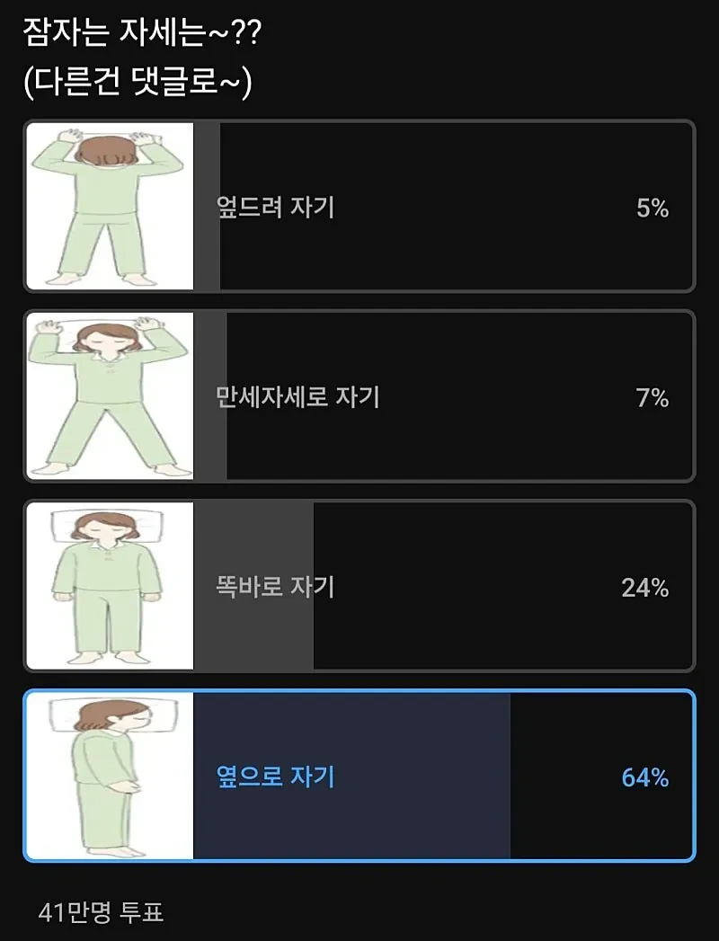 41만명이 투표한 여러분들의 잠자는 자세는?? | 인스티즈