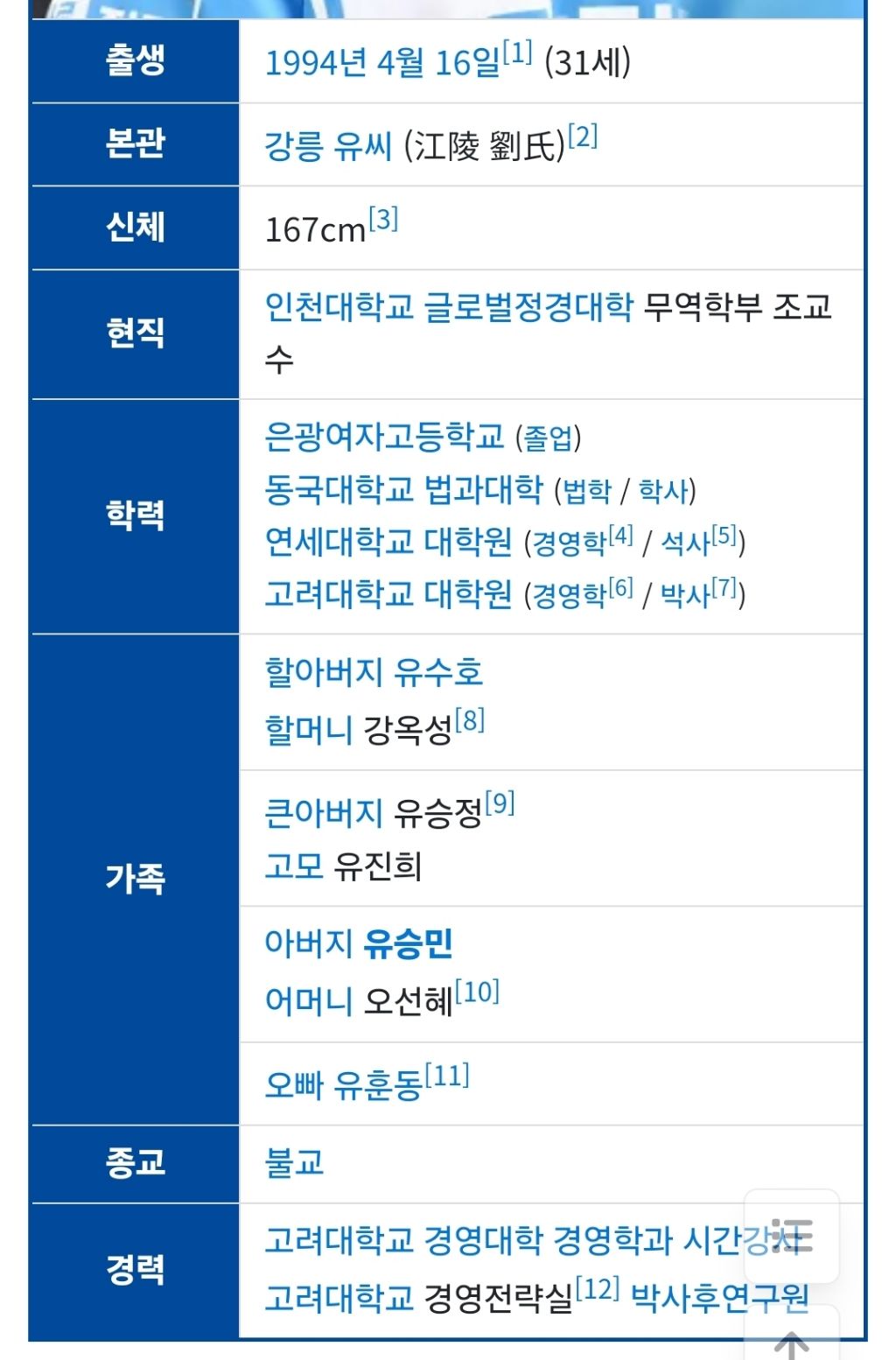유승민 전 의원 딸 유담, 31세에 국립대 교수 임용 | 인스티즈