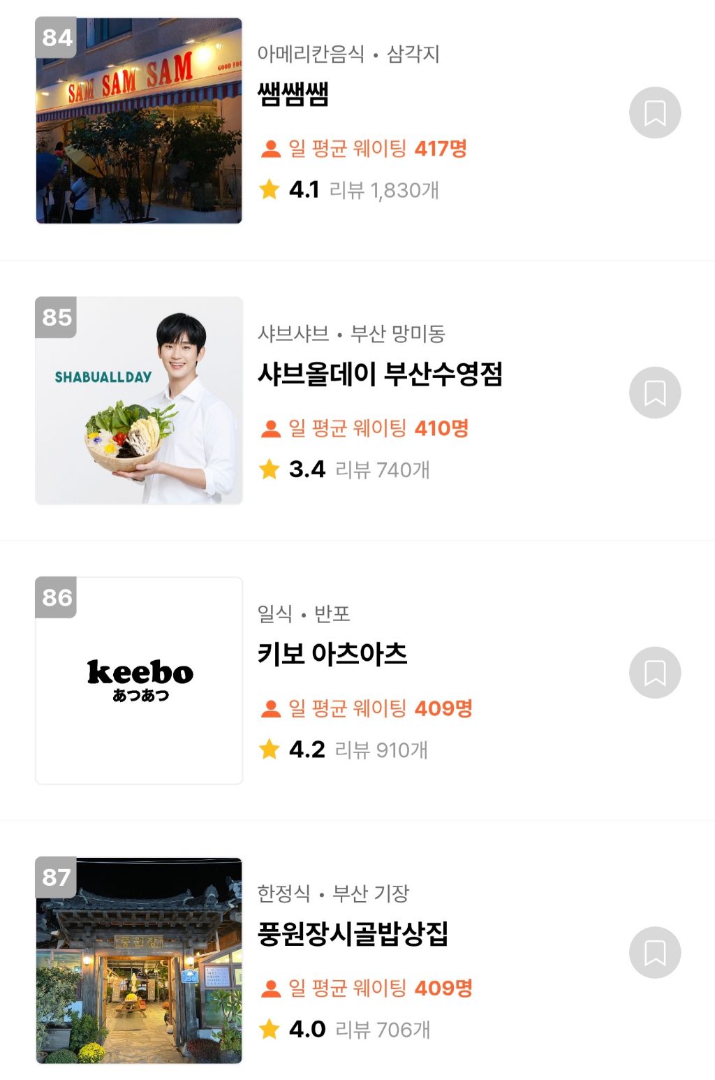 캐치테이블 웨이팅 TOP100 맛집 | 인스티즈
