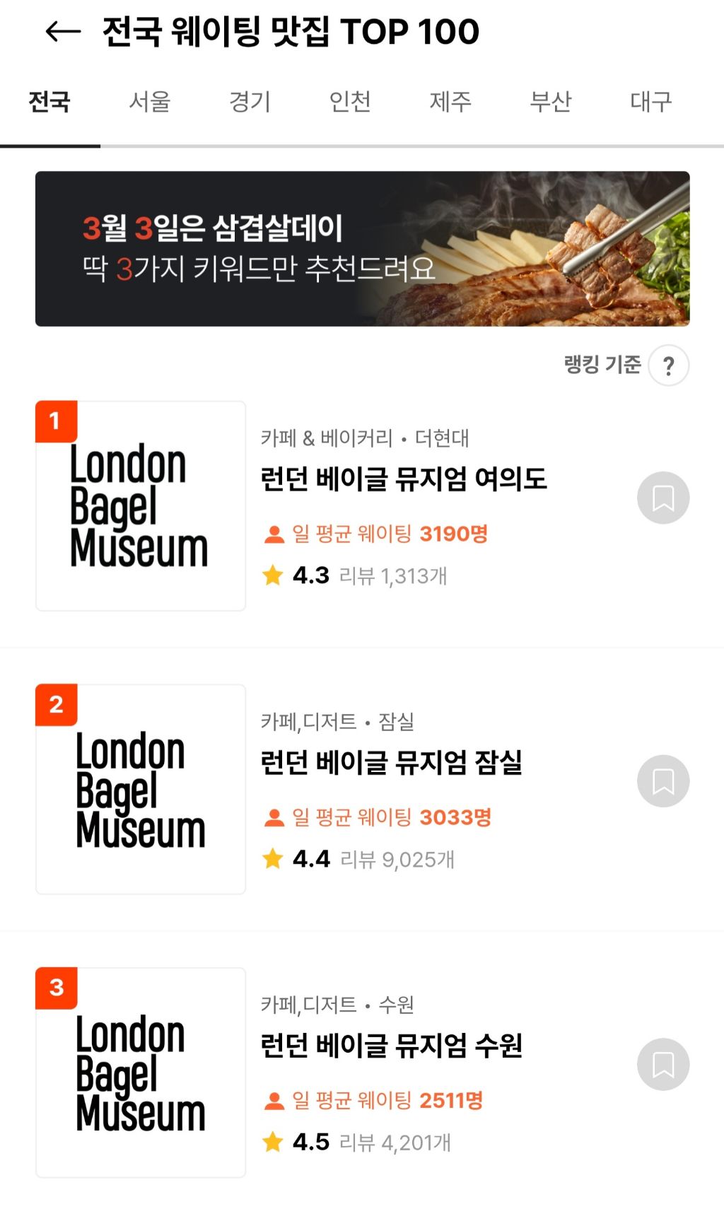 캐치테이블 웨이팅 TOP100 맛집 | 인스티즈