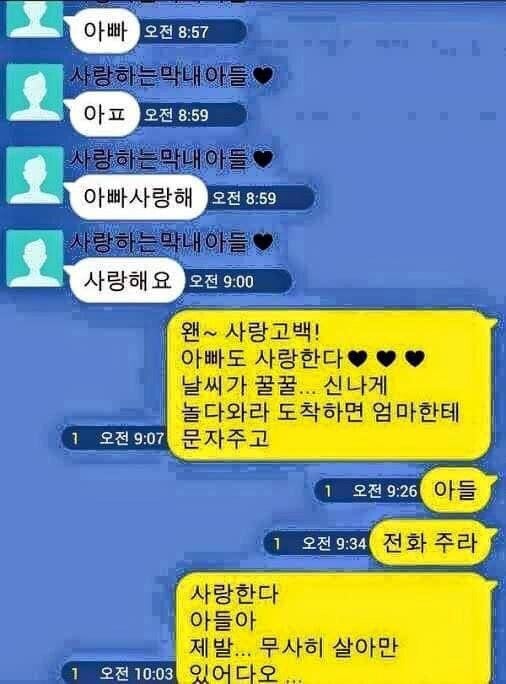 세월호 침몰 전 마지막 메세지들 | 인스티즈