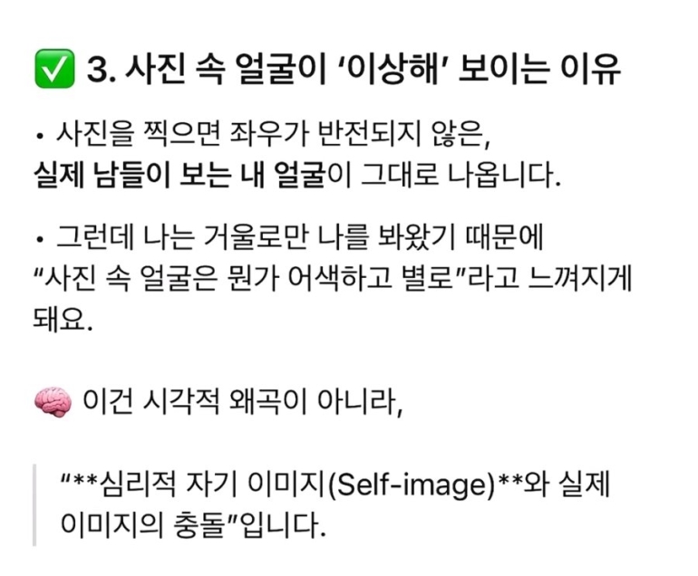 거울 속 내 모습과 사진 속 내 모습이 다른 이유 | 인스티즈