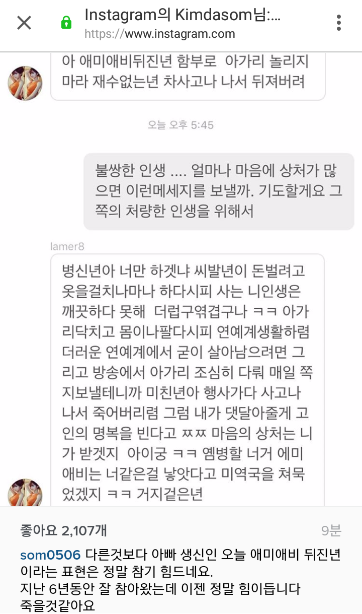 정말 한심한 악플다는사람들... | 인스티즈