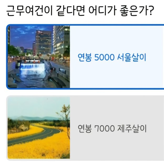 근무 여건이 같다면 어디가 좋을까? | 인스티즈