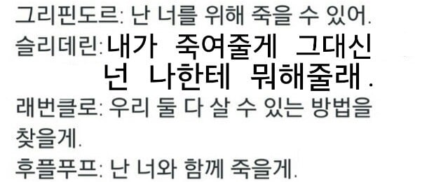 호그와트 기숙사별 사랑방법을 아이도루로 변경해보았다(두둥(설명장황함주의(윤두준.차은우.도경수.권지용.정택운) | 인스티즈
