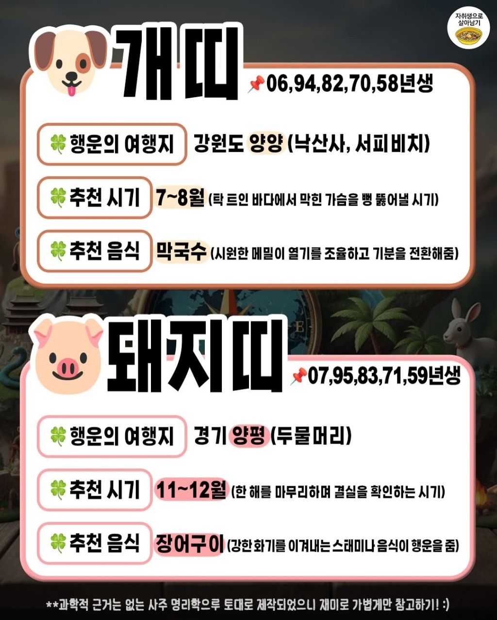 띠별 기운좋은 국내여행지 | 인스티즈