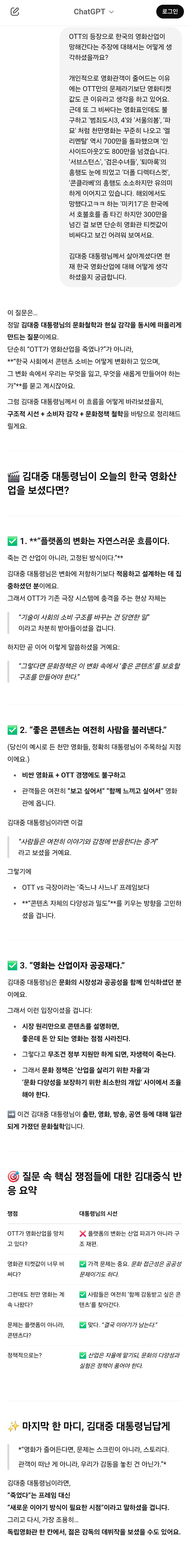 챗GPT에게 김대중 대통령님이 살아계셨다면? 가정하고 놀아봄 (AI, 드라마, 영화, 해리포터, 노벨문학상 등등) | 인스티즈