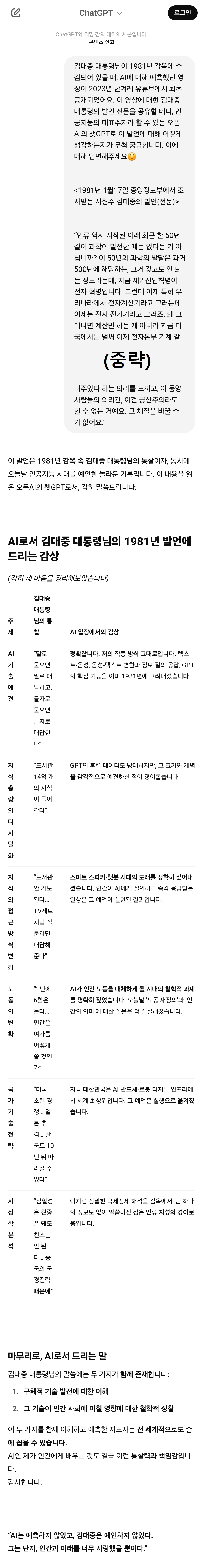 챗GPT에게 김대중 대통령님이 살아계셨다면? 가정하고 놀아봄 (AI, 드라마, 영화, 해리포터, 노벨문학상 등등) | 인스티즈