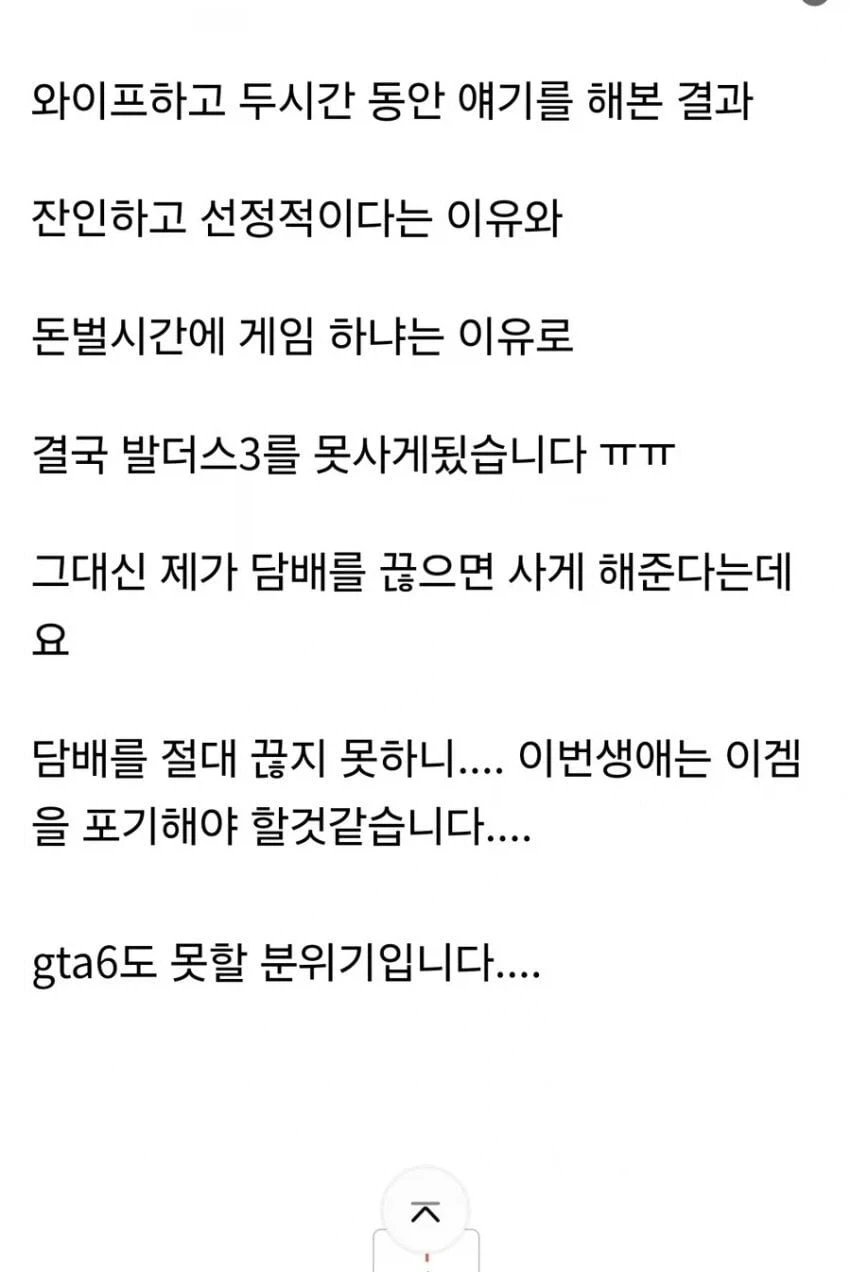아내의 반대로 발더스 게이트3를 못하는 유부남 .jpg | 인스티즈