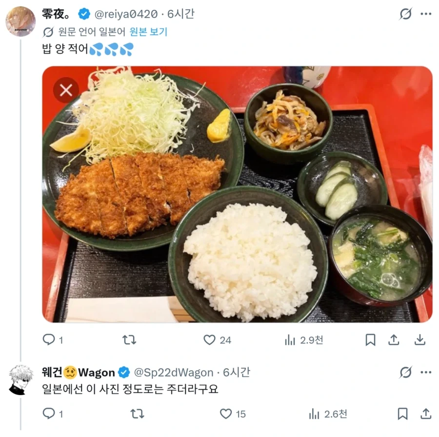 한국 돈까스 밥에 대한 일본인들 반응 | 인스티즈