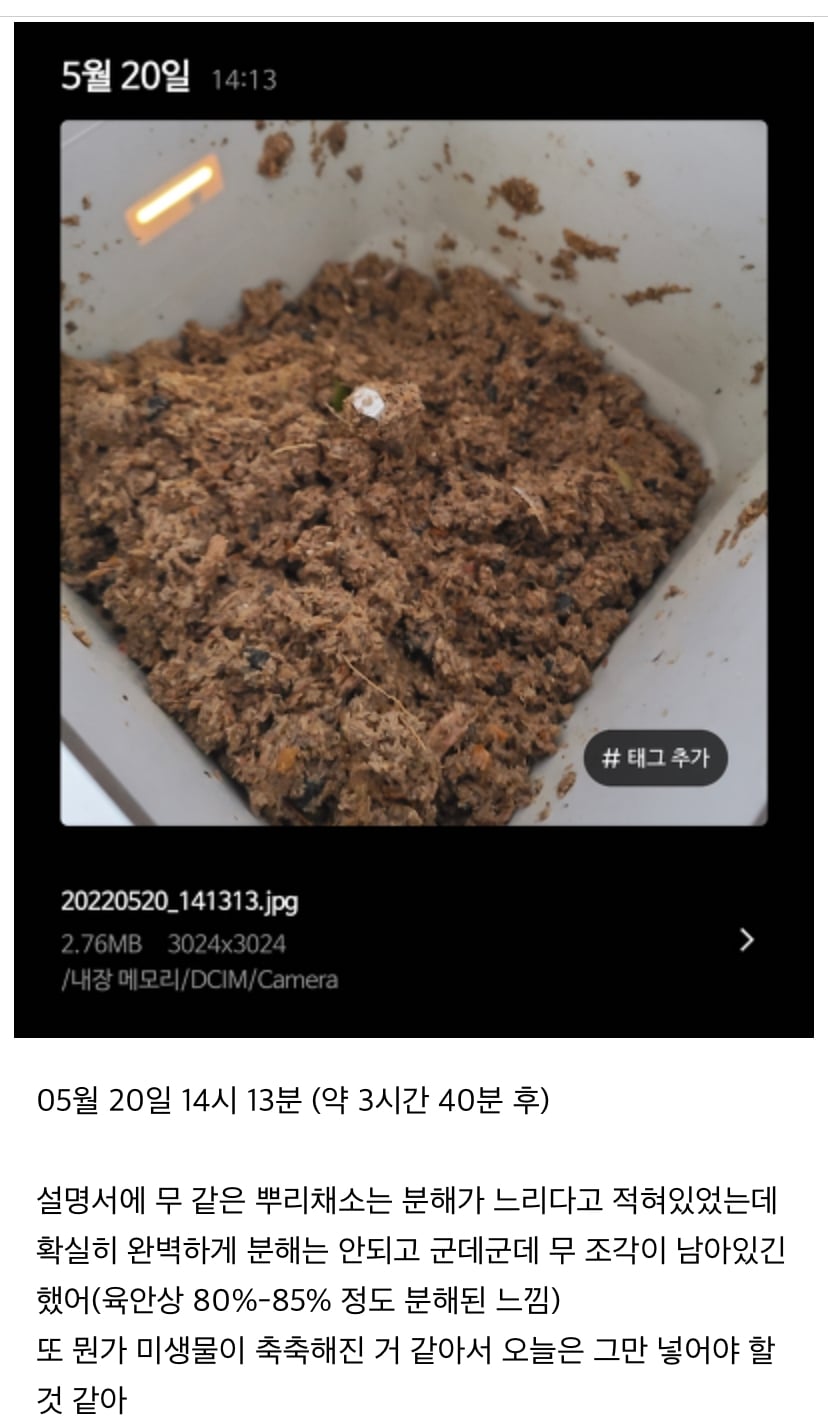 미생물 처리기에 음쓰 이것저것 많이 넣어본 후기 (미생물 키우기 1탄) | 인스티즈