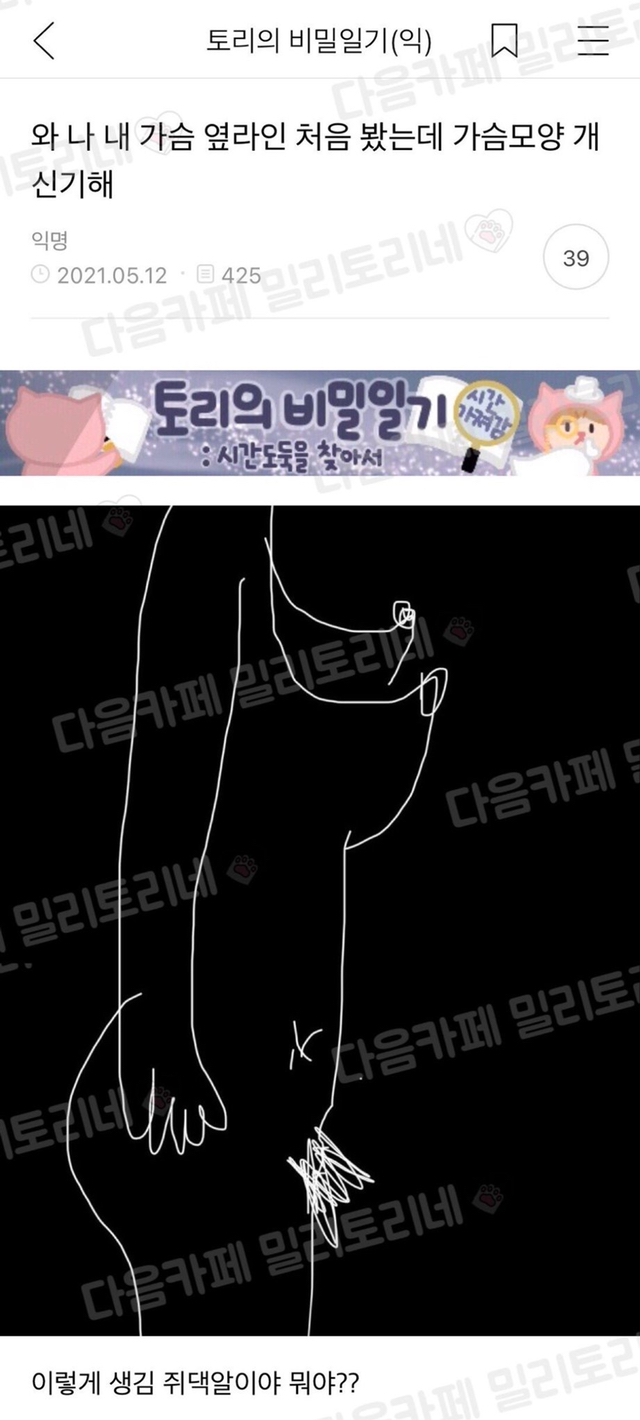 ㅎㅂ) 와 나 내 가슴 옆라인 처음 봤는데 가슴모양 개신기해.jpg | 인스티즈