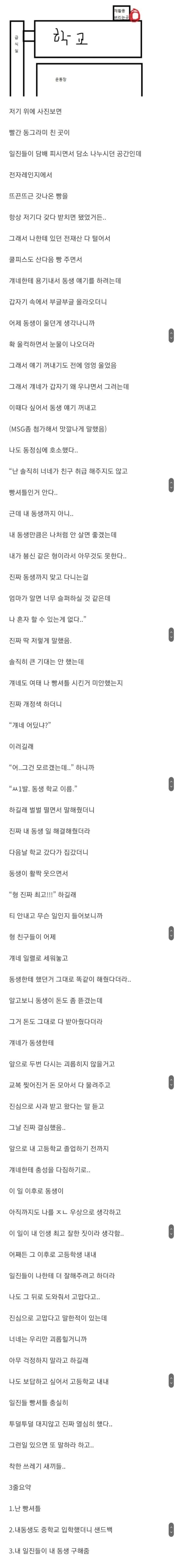 나 빵셔틀 시킨 일진이 동생 구해준 썰.SULL | 인스티즈