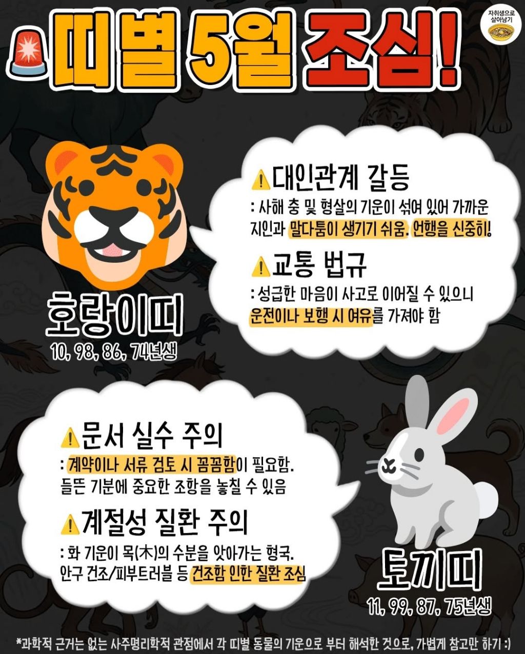 5월부터 띠별로 꼭 조심할것 | 인스티즈