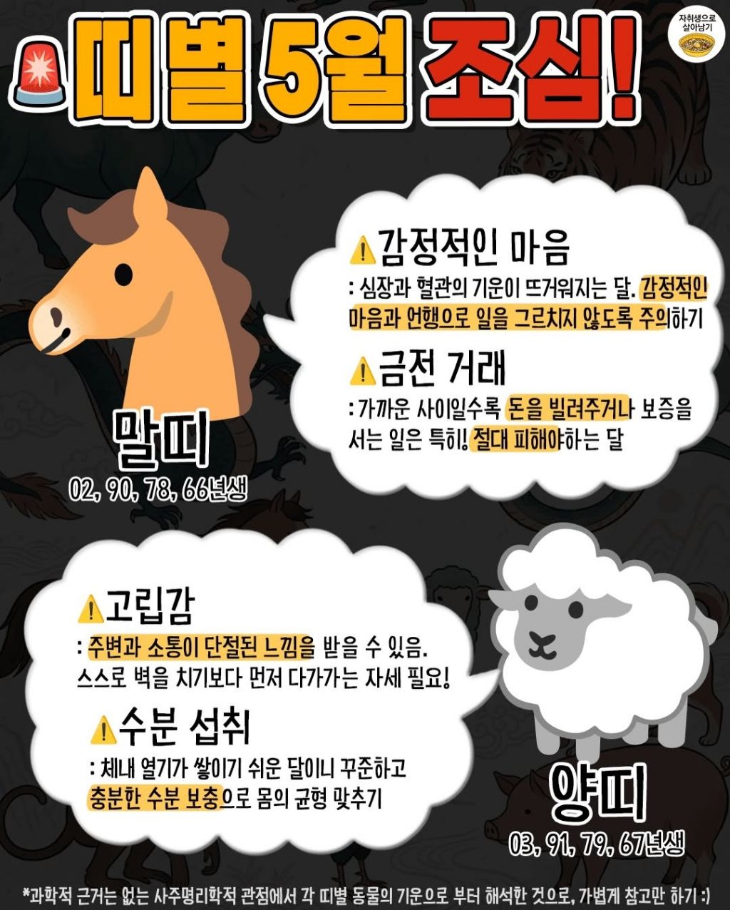 5월부터 띠별로 꼭 조심할것 | 인스티즈