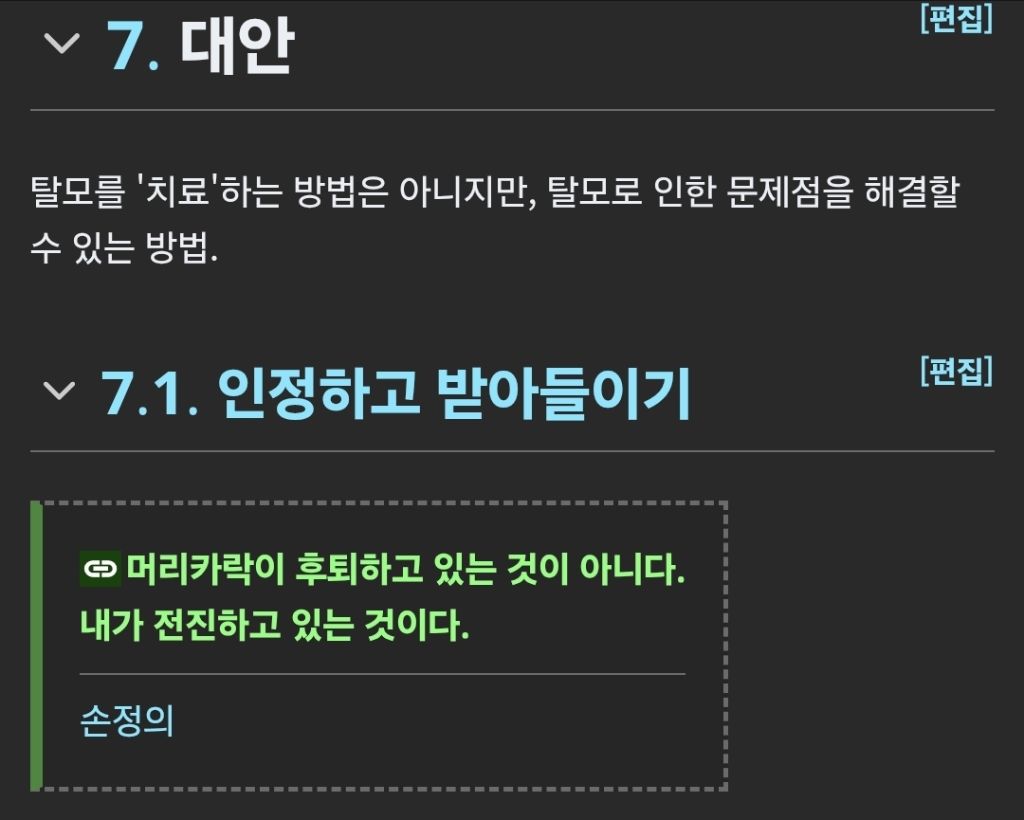 의외로 나무위키 탈모 문서에 있는 내용 | 인스티즈