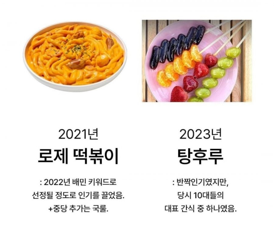 연도별 유행했던 음식들 | 인스티즈