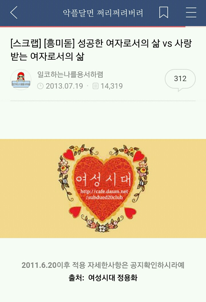 "성공한 여자로서의 삶 vs 사랑받는 여자로서의 삶" 글에 대한 2013년 여시들의 생각 | 인스티즈